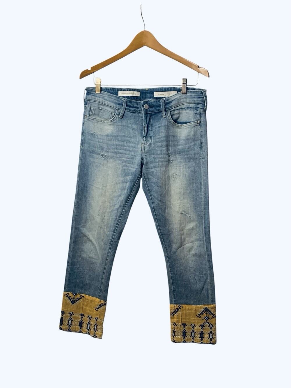Anthropologie Pilcro Hyphen Skinny Cuff Accent 28 (30 X 27) Women's Denim Jeans